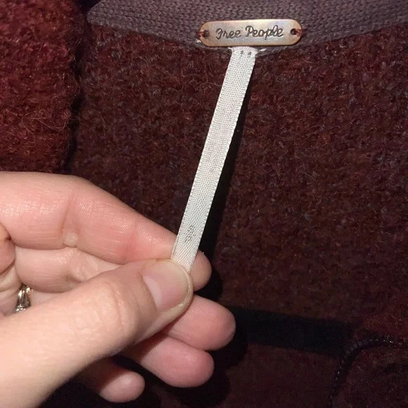 Free People Boho Oversized Pullover in Textured Red Knit - Picture 2 of 6